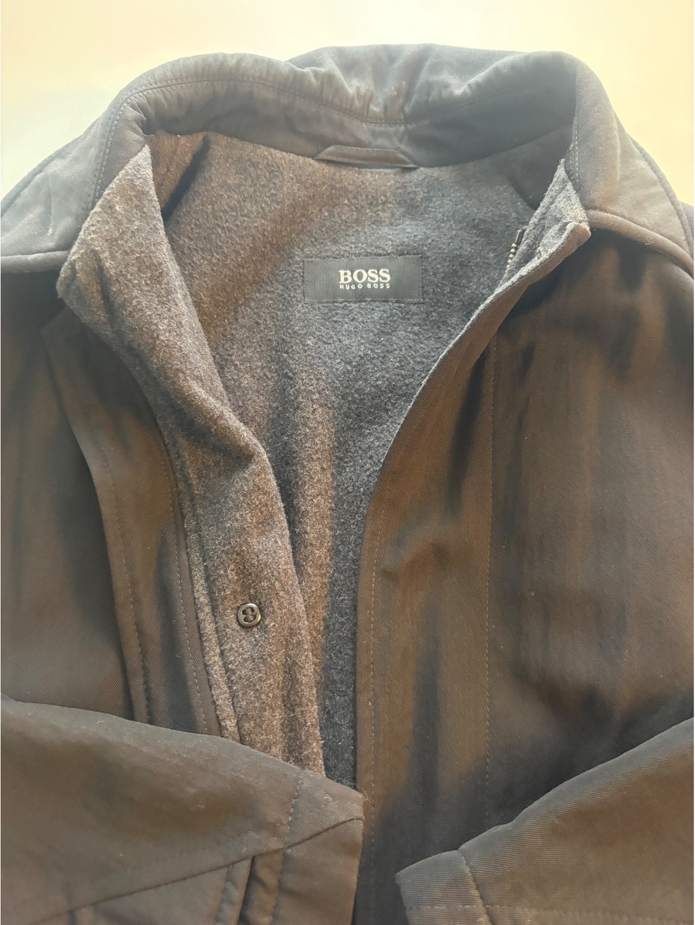 BOSS Men's vintage Virgin Wool Coat Made in Portugal Size S